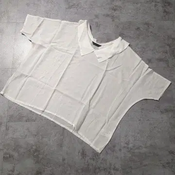mizuiro ind 카라 부착 빅 블라우스 셔츠 화이트 F 사이즈