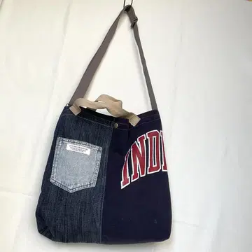 데님 토트백 네이비