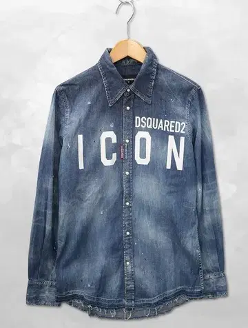 디스퀘어드 ICON 프린트 긴팔 웨스턴 데님 셔츠 44