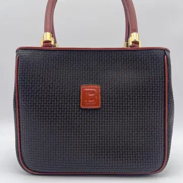 BALLY 발리 핸드백 가죽 B 로고 PVC 블랙 브라운