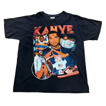 새상품 XL 카니예 웨스트 Kanye West 반팔 티셔츠 블랙