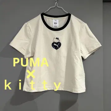 푸마 헬로키티 키티 콜라보 크롭 길이 미니 티셔츠 치비 티