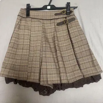 axes femme 90S 체크 무늬 플리츠 스커트 큐롯 모리걸