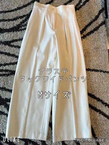 PLST 턱 와이드 팬츠 M 사이즈 출퇴근 오피스 예쁜