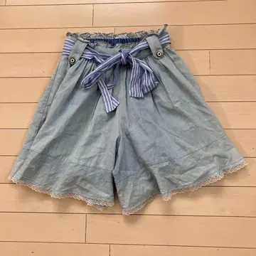7.18 엑시즈팜 큐롯 스커트 블루 레이스 M
