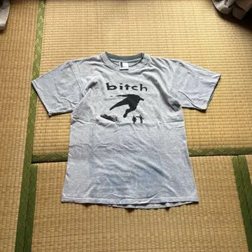 90s BITCH USA제 초기 프린트 반팔 링거 셔츠 티셔츠