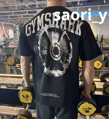 GYMSHARK 백 프린트 티셔츠 블랙