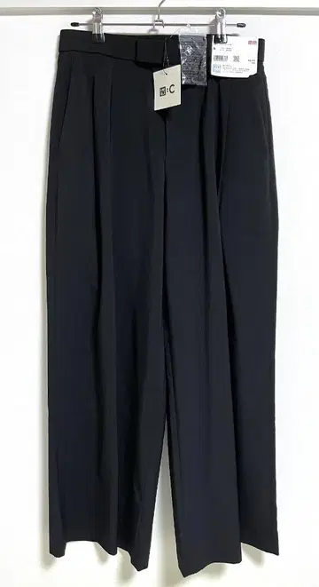 유니클로 C UNIQLO C 감동 턱 와이드 팬츠 블랙 M