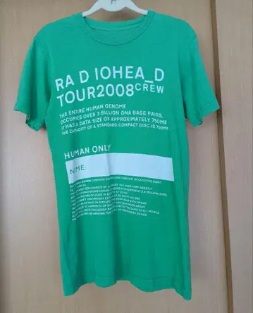 RADIOHEAD TOUR 2008 CREW 티셔츠 XS