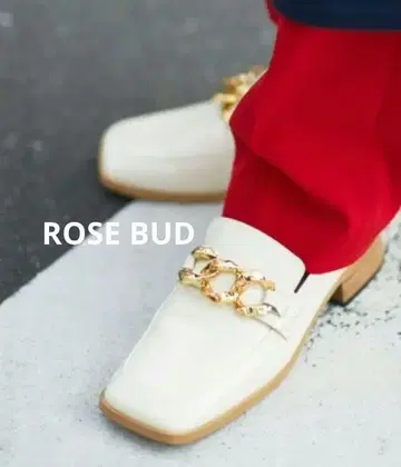 미사용 새상품 ROSE BUD 로즈버드 체인 스퀘어토 로퍼 38