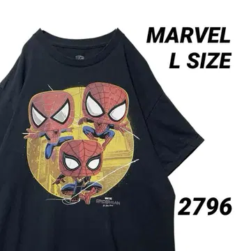 MARVEL 스파이더맨 POP 캐릭터 티셔츠 L 블랙