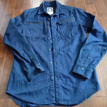 G-STAR RAW 다크 네이비 두꺼운 원단 긴팔 셔츠 L