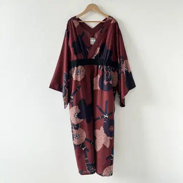 SOUSOU 유카타 미타테 기쿠 모티브 원피스 빨간색