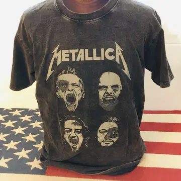 메탈리카 METALLICA L 밴딩 티셔츠 락 티셔츠