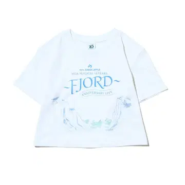 Mrs GREEN APPLE <FJORD> 로고 티셔츠 화이트 크롭