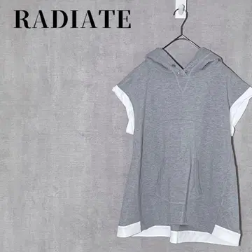 RADIATE 오버 사이즈 프렌치 슬리브 후디 배색 후드티 면