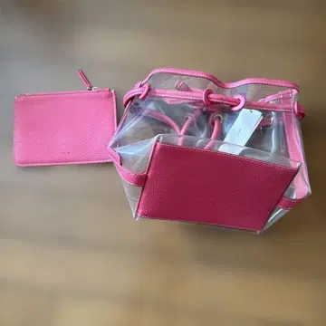 클리어 PVC 핑크 백 세트