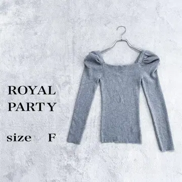 ROYAL PARTY 리브 니트 라이트 그레이트 탑 F 사이즈