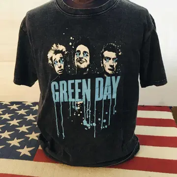 그린 데이 GREEN DAY L 밴딩 티셔츠 락 티셔츠