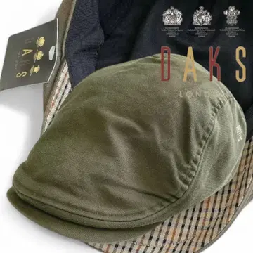 DAKS 닥스 일본제 면100% 하우스 체크 헌팅 모자