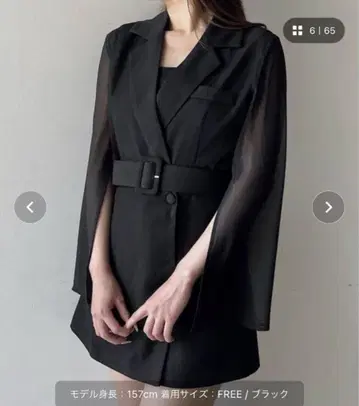 NOMAE 시어 슬리브 테일러드 원피스 블랙