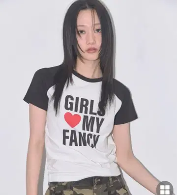 GIRLS MY FANCY TEE (BLACK) 래글런 티셔츠