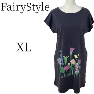 FairyStyle 플라워 프린트 XL 반팔 원피스