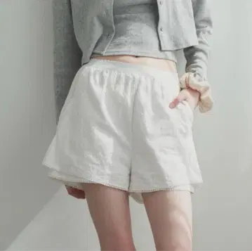 GIUNON 더블 레이스 팬츠 화이트