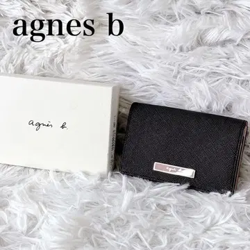 새상품 agnes b. 블랙 명함지갑 핑크