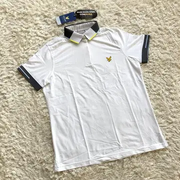 미사용 Lyle&Scott 라일 스콧 반팔 피케 셔츠 화이트 여성용 L
