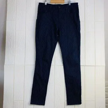 roshell 네이비 스트라이프 스키니 팬츠 허리 78cm L 사이즈