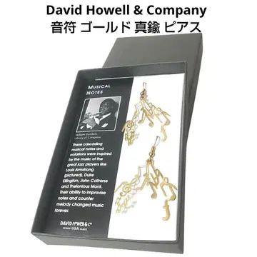 David Howell & Company 음표 골드 놋쇠 귀걸이