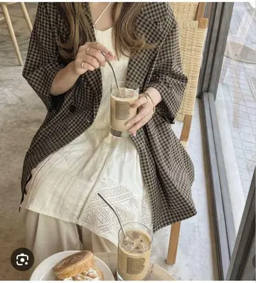 체크 무늬 테일러드 자켓 choco 시마무라
