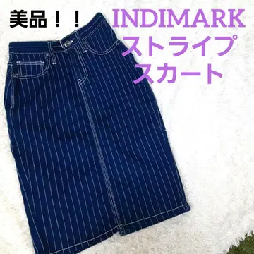 INDIMARK 인디마크 스커트 타이트 스커트 데님 스트라이프