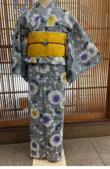 죽선 유카타 나팔꽃 주염 재봉 완성