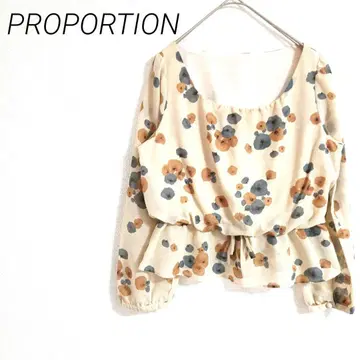 PROPORTION 꽃무늬 쉬폰 튜닉 긴팔 페미닌 M 경량