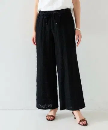 언타이틀 UNTITLED 크로셰풍 레이스 와이드 팬츠