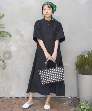 반팔 셔츠 원피스 블랙