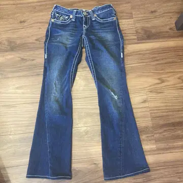 00s TRUE RELIGION 데미지 가공 플레어 데님 팬츠 벨 보텀