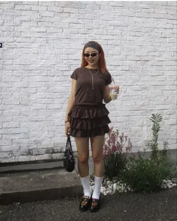 글리터 크롭트 하트 로고 티셔츠