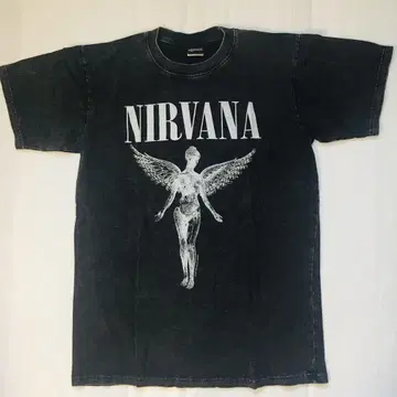 닐바나 Nirvana L 밴딩 티셔츠 락 티셔츠,,
