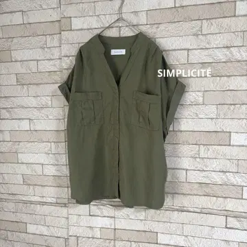 B.C STOCK SIMPLICITE 스키퍼 셔츠 블라우스 카키