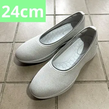 새상품 VIVAIA 비바이아 발수 플랫 슈즈 24cm 실버