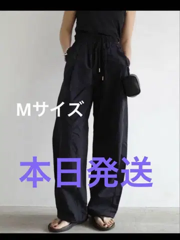 시마무라 히데카 나일론 배럴 팬츠 블랙 M