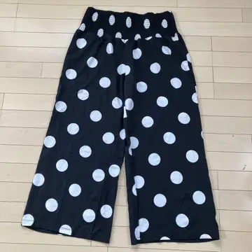 7.18 팬츠 얇은 소재 도트 무늬 블랙 2XL