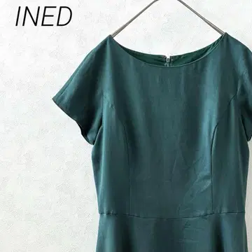 INED 무릎 기장 원피스 플레어 크루넥 예쁜 안감 부착 빅 사이즈