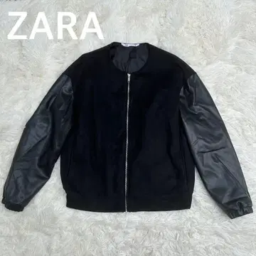 ZARA 자라 페이크 스웨이드 대비 자켓 블루종 자켓