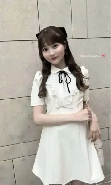레이스 프릴 칼라 미니 OP 화이트 An MILLE