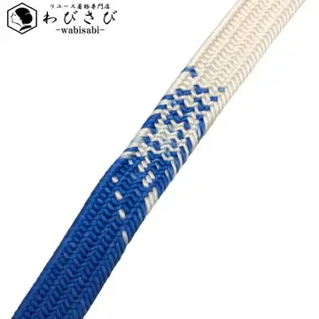 일본 정통의상 소품 허리띠 순수 실크 평조 끈 파란색 C-5766