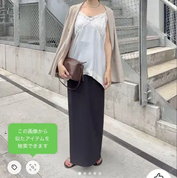 SHENERY 컷 조젯 타이트 스커트 36